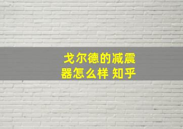 戈尔德的减震器怎么样 知乎